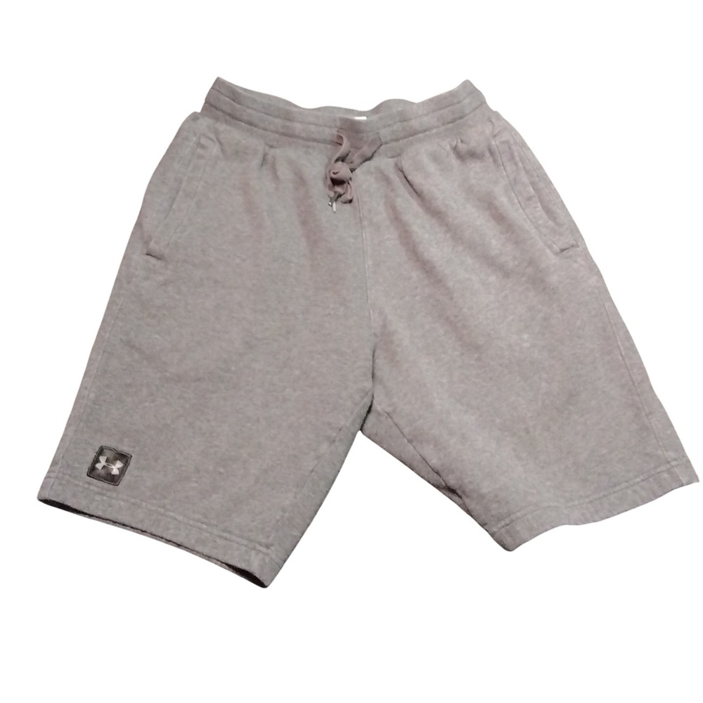 Under Armour Mens Rival Fleece Shorts Gray Athletic Training Size Medium